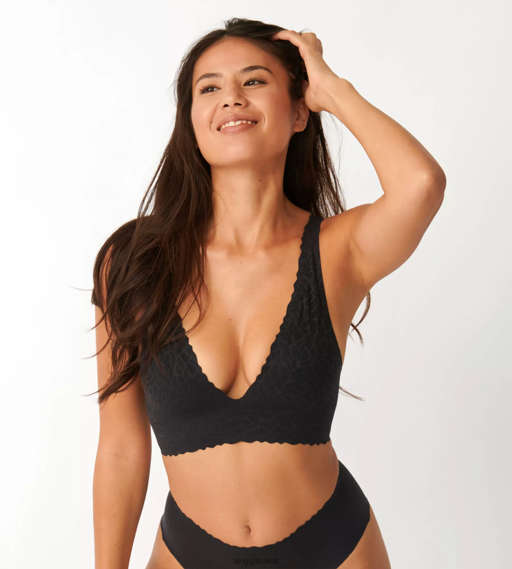 حمالات الصدر | sloggi جزء علوي من الدانتيل بدون ملمس نحيف أسود Z6Z2B248