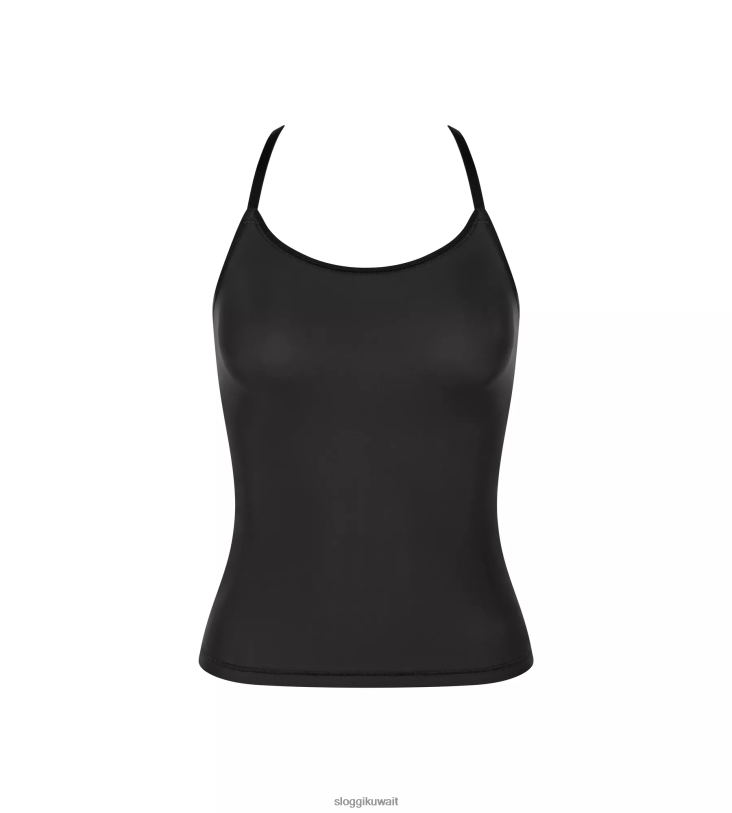 ملابس مريحة | sloggi جزء علوي ناعم ومتكيف مع أشرطة سباغيتي نحيف أسود Z6Z2B289