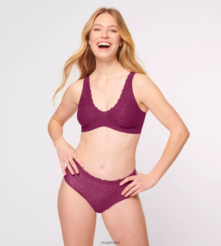 كلسون | sloggi سراويل داخلية عالية الخصر من الدانتيل بدون ملمس نحيف خمر Z6Z2B533