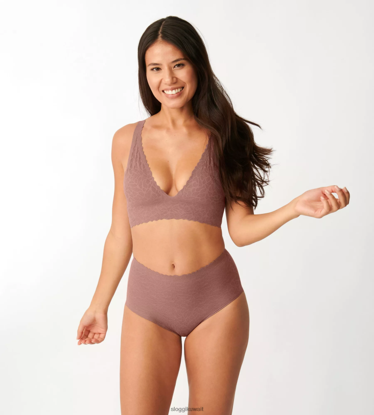 كلسون | sloggi سراويل داخلية عالية الخصر من الدانتيل بدون ملمس نحيف الكاكاو Z6Z2B586