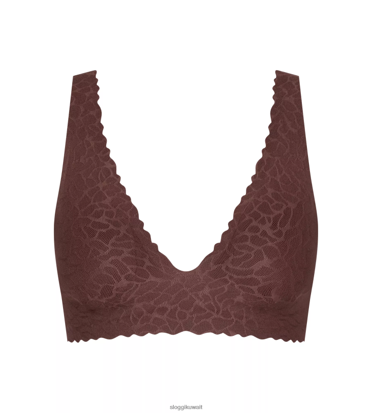 حمالات الصدر | sloggi جزء علوي من الدانتيل بدون ملمس نحيف بني خشب الأبنوس Z6Z2B624