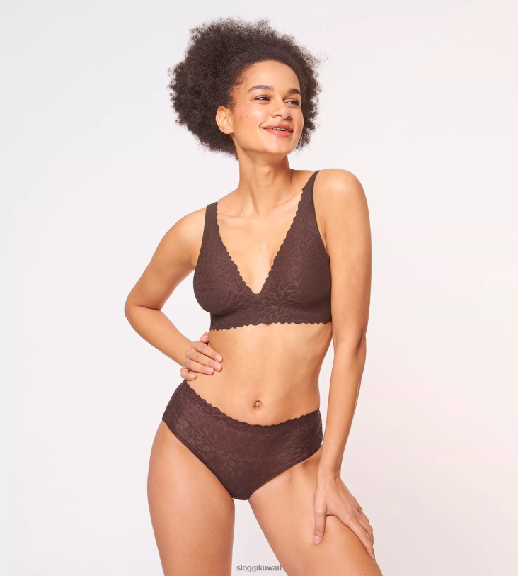 حمالات الصدر | sloggi جزء علوي من الدانتيل بدون ملمس نحيف بني خشب الأبنوس Z6Z2B624