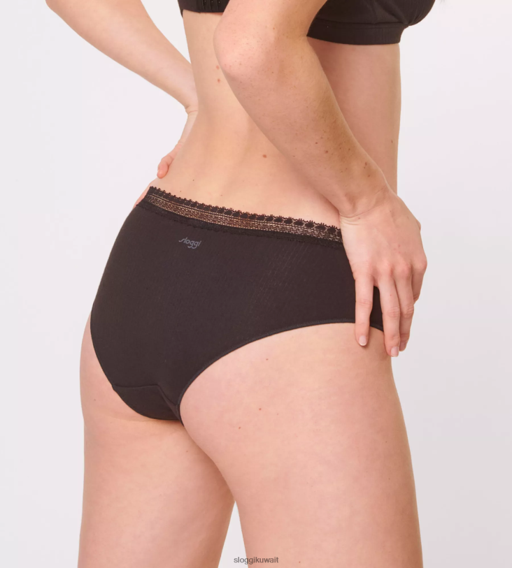 كلسون | sloggi اذهب إلى كلسون محب مضلع نحيف أسود Z6Z2B644