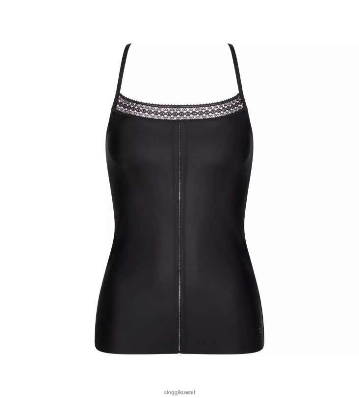 ملابس مريحة | sloggi قمة رقيقة مع الأشرطة السباغيتي نحيف أسود Z6Z2B660